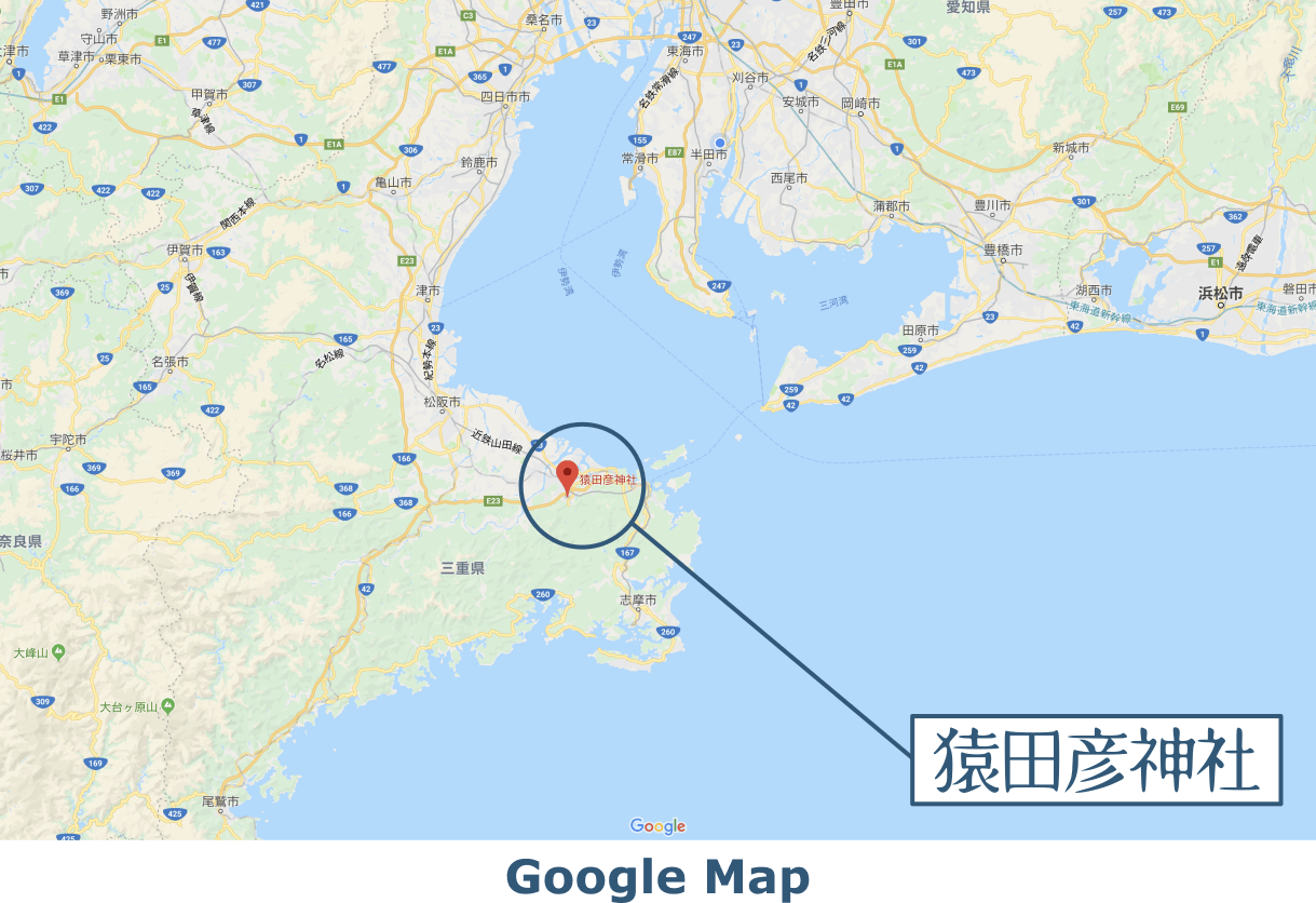 猿田彦神社の地図です。